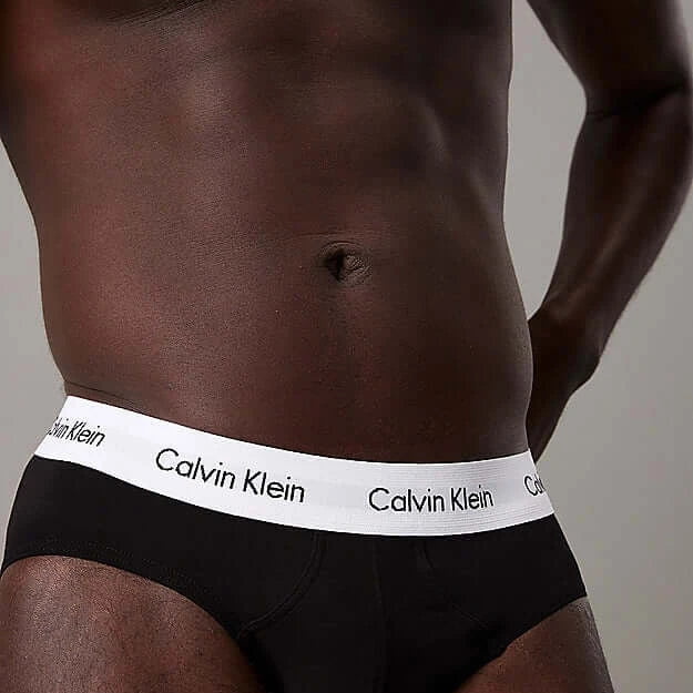 Calvin Klein 3 Pack Cotton Stretch – Hip Briefs ( BLACK )