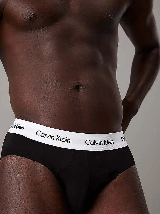 Calvin Klein 3 Pack Cotton Stretch – Hip Briefs ( BLACK )