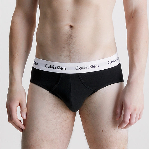 Calvin Klein 3 Pack Cotton Stretch – Hip Briefs ( BLACK )