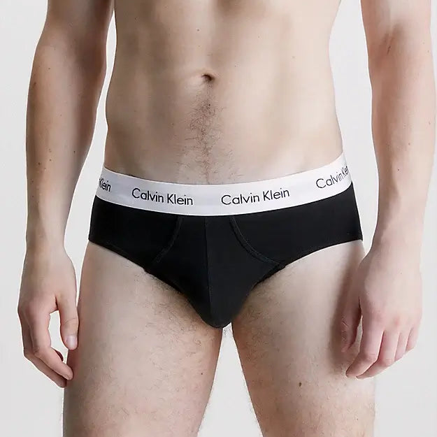 Calvin Klein 3 Pack Cotton Stretch – Hip Briefs ( BLACK )