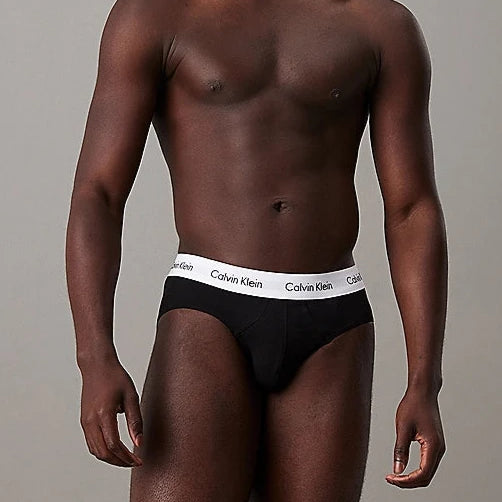 Calvin Klein 3 Pack Cotton Stretch – Hip Briefs ( BLACK )