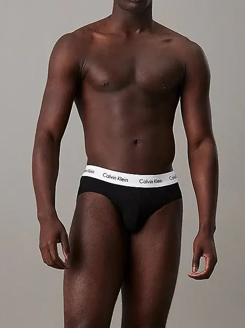 Calvin Klein 3 Pack Cotton Stretch – Hip Briefs ( BLACK )