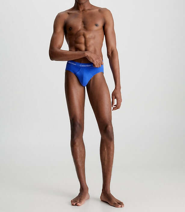 Calvin Klein 3 Pack Cotton Stretch – Hip Briefs ( BLACK / NAVY / BLUE )