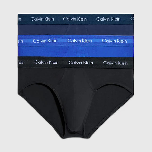 Calvin Klein 3 Pack Cotton Stretch – Hip Briefs ( BLACK / NAVY / BLUE )