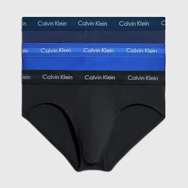 Calvin Klein 3 Pack Cotton Stretch – Hip Briefs ( BLACK / NAVY / BLUE )