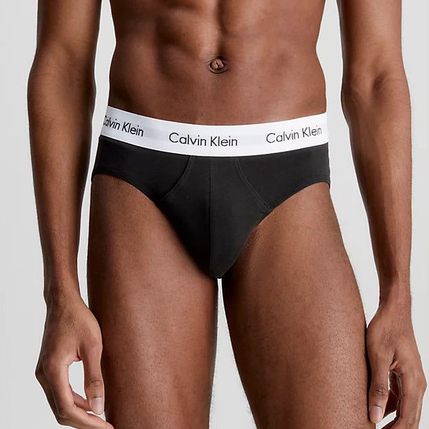 Calvin Klein 3 Pack Cotton Stretch – Hip Briefs ( Black / Grey / White )