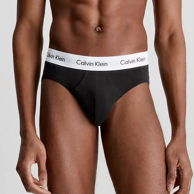 Calvin Klein 3 Pack Cotton Stretch – Hip Briefs ( Black / Grey / White )