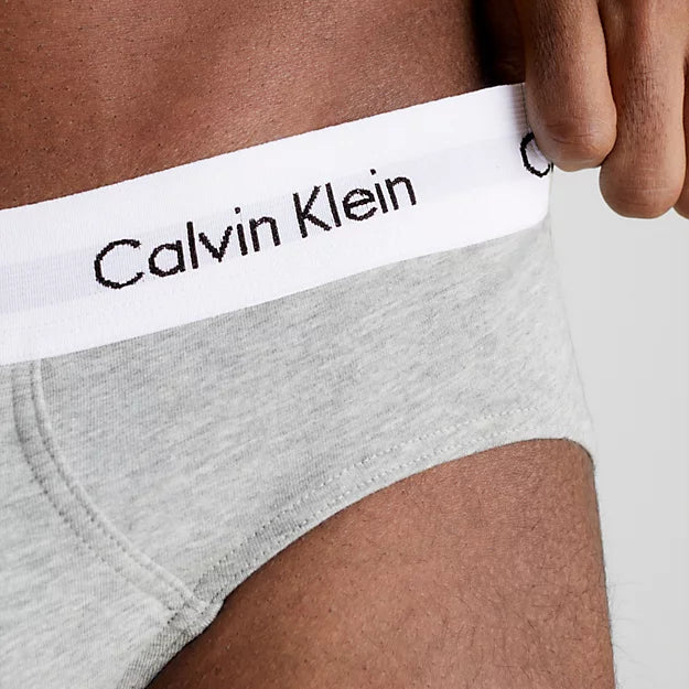 Calvin Klein 3 Pack Cotton Stretch – Hip Briefs ( Black / Grey / White )