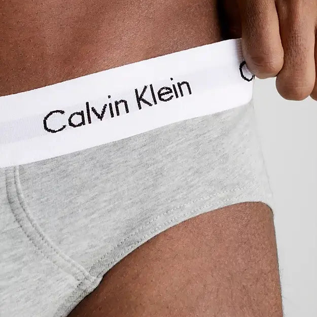 Calvin Klein 3 Pack Cotton Stretch – Hip Briefs ( Black / Grey / White )