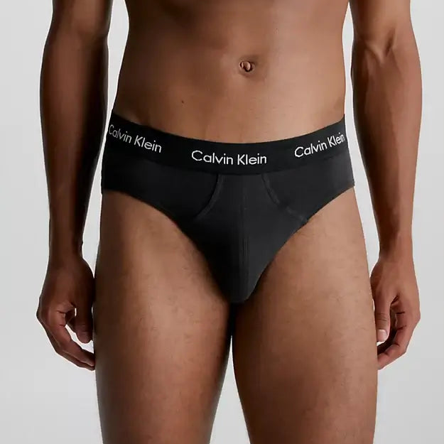 Calvin Klein 3 Pack Cotton Stretch Hip Briefs - Black Multicolour