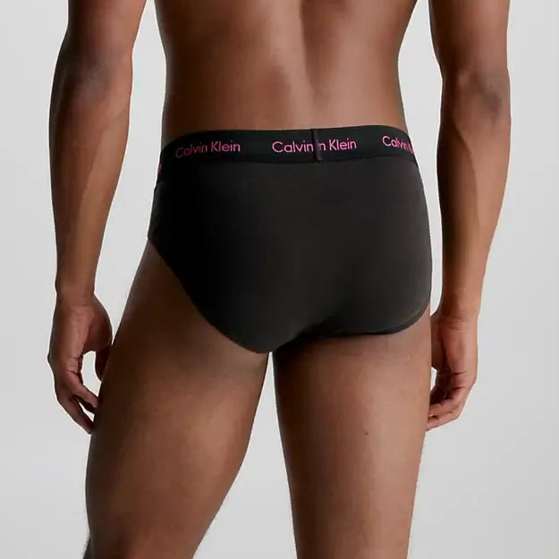 Calvin Klein 3 Pack Cotton Stretch Hip Briefs - Black Multicolour
