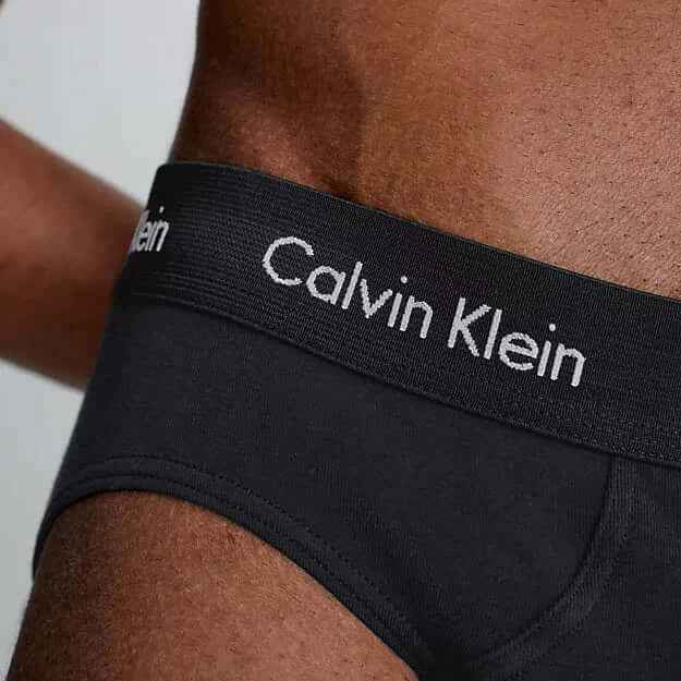 Calvin Klein 3 Pack Cotton Stretch – Hip Briefs ( BLACK / BLACK )