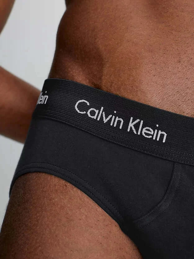 Calvin Klein 3 Pack Cotton Stretch – Hip Briefs ( BLACK / BLACK )