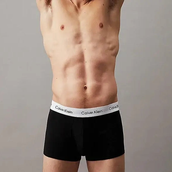 Calvin Klein 3 Pack Cotton Stretch - U2662G Normal Rise Trunks ( Black)