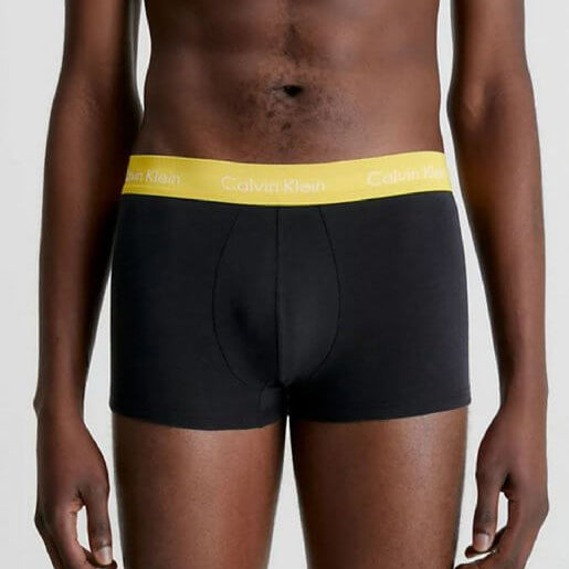 Calvin Klein 3 Pack Low Rise Trunks - Black (Charcoal Heather/Yellow/Green)