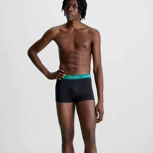 Calvin Klein 3 Pack Low Rise Trunks - Black (Charcoal Heather/Yellow/Green)