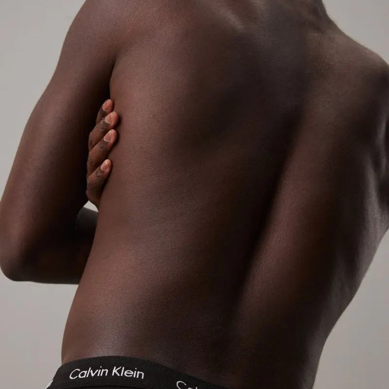 Calvin Klein Men's 3 Pack Cotton Stretch Low Rise Trunks – Black / Black