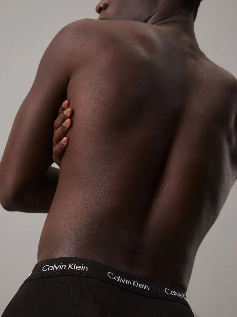 Calvin Klein Men's 3 Pack Cotton Stretch Low Rise Trunks – Black / Black
