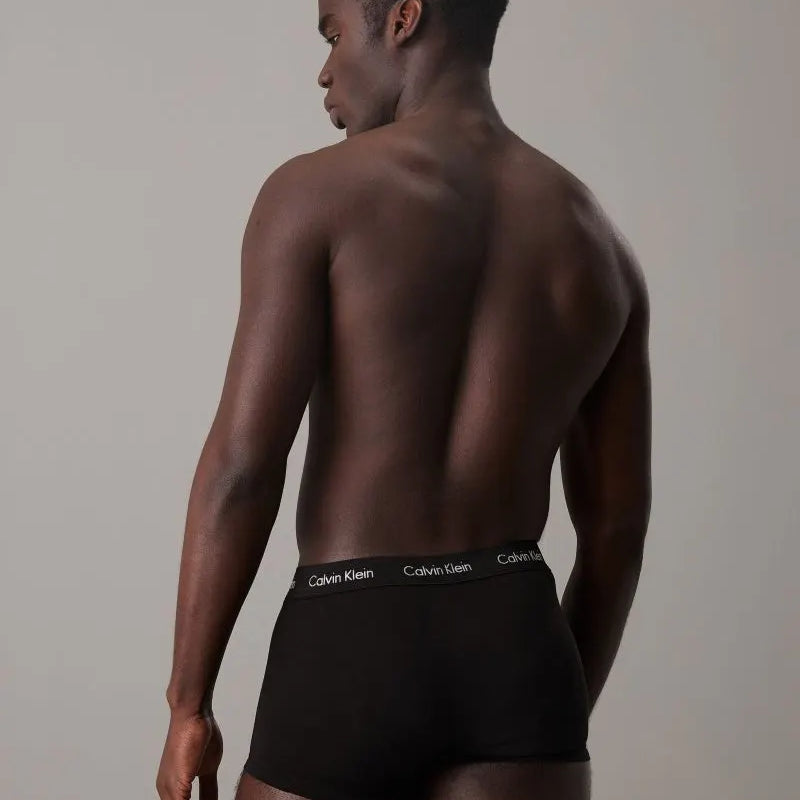 Calvin Klein Men's 3 Pack Cotton Stretch Low Rise Trunks – Black / Black