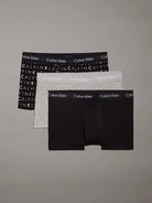 Calvin Klein 3 Pack Cotton Stretch – Low Rise Trunks - Black/Grey Heather/Subdued Logo