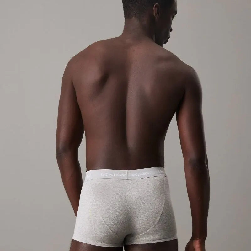 Calvin Klein 3 Pack Cotton Stretch – Low Rise Trunks - Black/Grey Heather/Subdued Logo