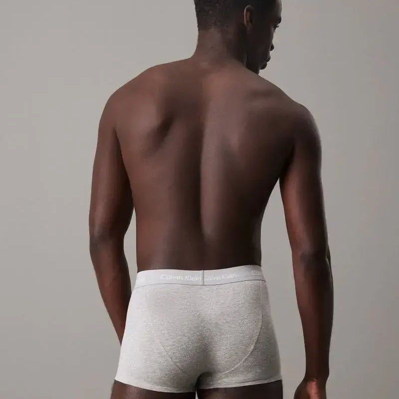 Calvin Klein 3 Pack Cotton Stretch – Low Rise Trunks - Black/Grey Heather/Subdued Logo