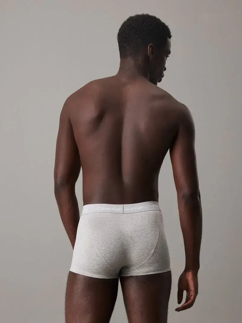 Calvin Klein 3 Pack Cotton Stretch – Low Rise Trunks - Black/Grey Heather/Subdued Logo