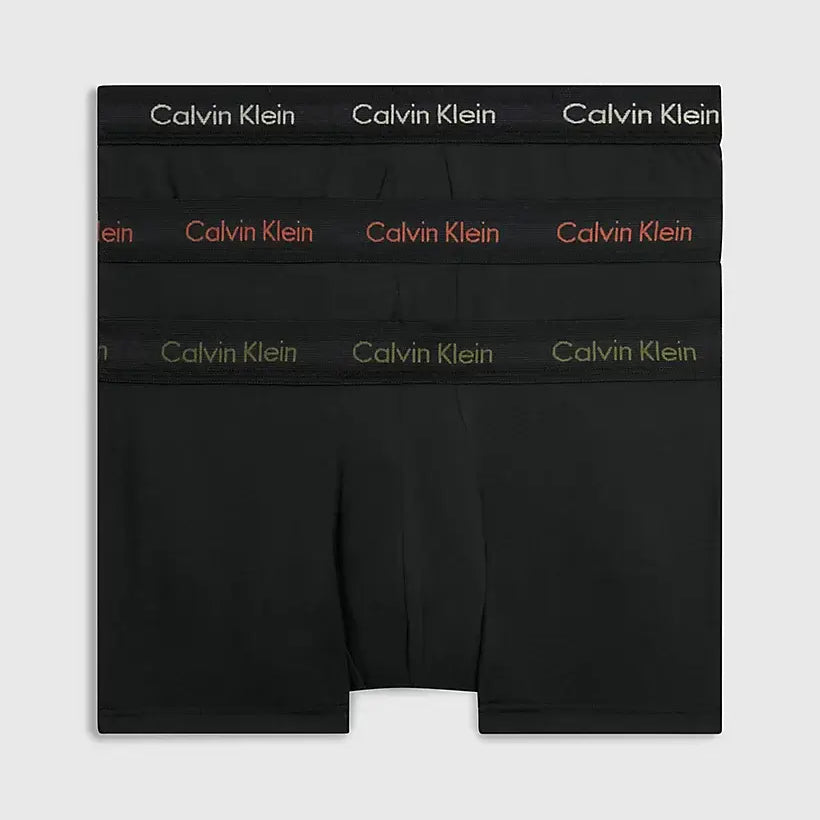 Calvin Klein 3 Pack Low Rise Trunks Cotton Stretch - Black-Eclyps