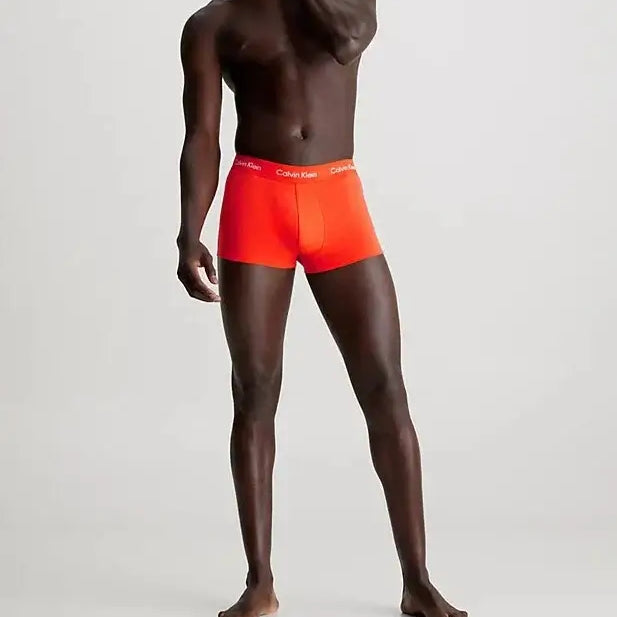 Calvin Klein 3 Pack Low Rise Trunks Cotton Stretch - Cherry Kiss/Eiffle Tower/Moss Gry