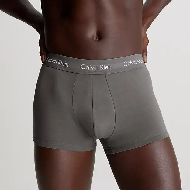 Calvin Klein 3 Pack Low Rise Trunks Cotton Stretch - Cherry Kiss/Eiffle Tower/Moss Gry
