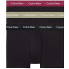 Calvin Klein 3 Pack Cotton Stretch Trunks, Black - Coloured Waistbands