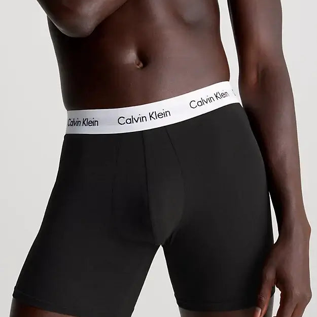 Calvin Klein 3 Pack Boxer Briefs Cotton Stretch Black-Capri Rse/Ocn Dpths Wb/B-Wte Wb