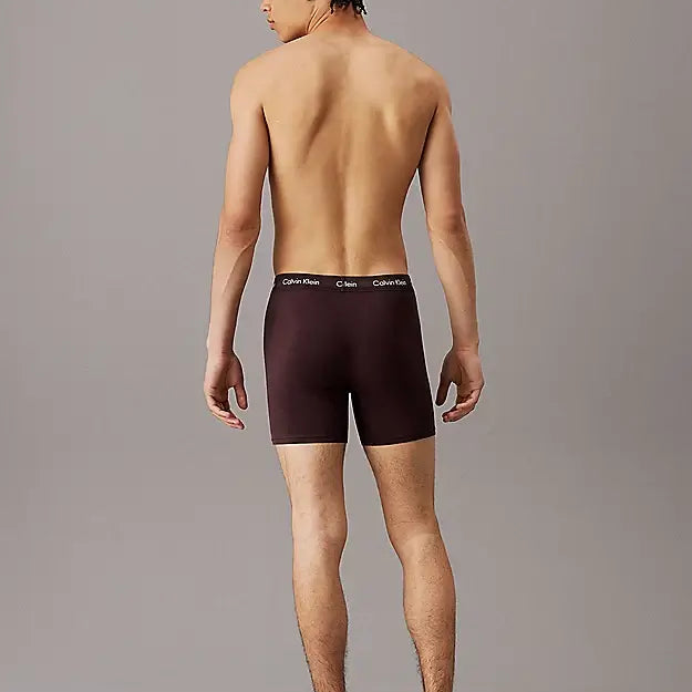 Calvin Klein 3 Pack Boxer Briefs Cotton Stretch - Rock Ridge, Fudge, Bruschetta