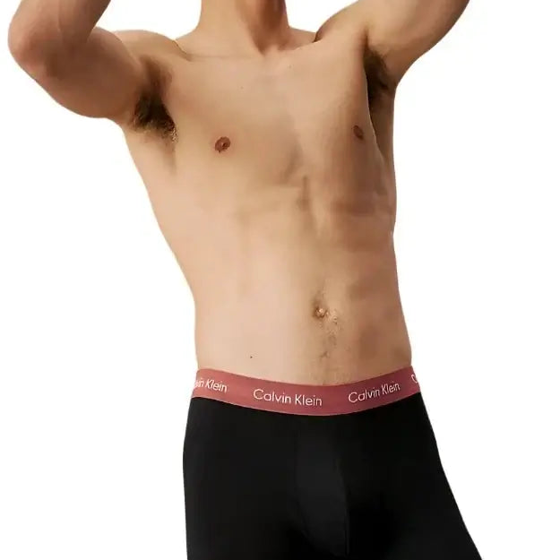 Calvin Klein 3 Pack Boxer Briefs Cotton Stretch - Black/Multi Colour Waistbands