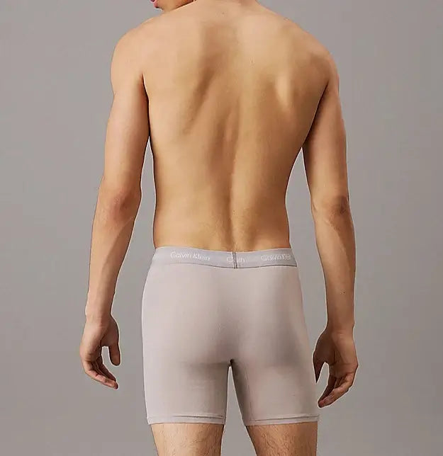 Calvin Klein 3 Pack Boxer Briefs Cotton Stretch - Black/Hemisphere Blue/Ash