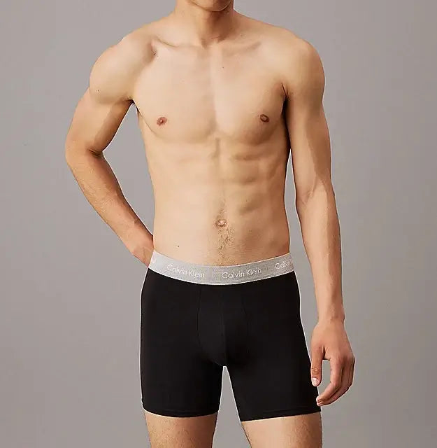 Calvin Klein 3 Pack Boxer Briefs Cotton Stretch - Black/Multi