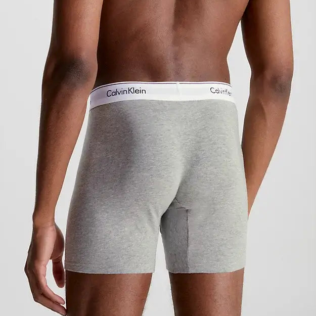 Calvin Klein 3 Pack Boxer Briefs - Modern Cotton ( White/Black/Heather )
