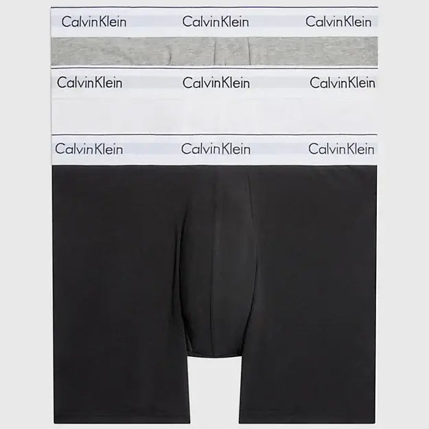 Calvin Klein 3 Pack Boxer Briefs - Modern Cotton ( White/Black/Heather )