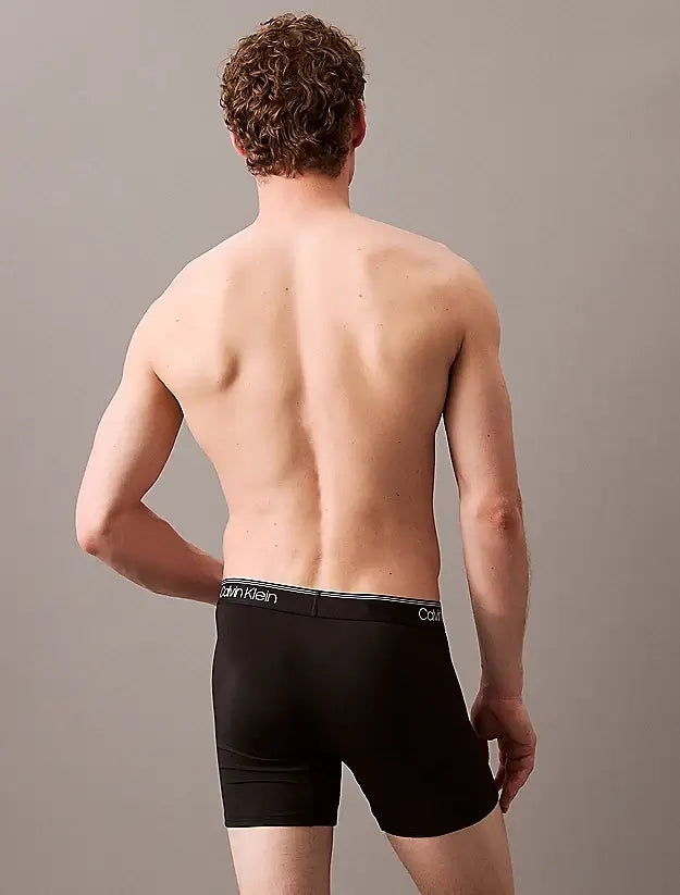 Calvin Klein 3 Pack Micro Stretch Boxer Briefs - Black / Syrah, Cocoon WBS