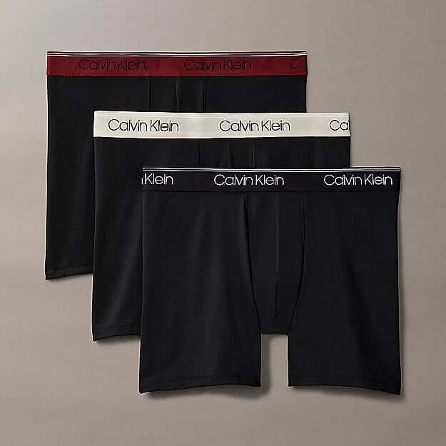 Calvin Klein 3 Pack Micro Stretch Boxer Briefs - Black / Syrah, Cocoon WBS