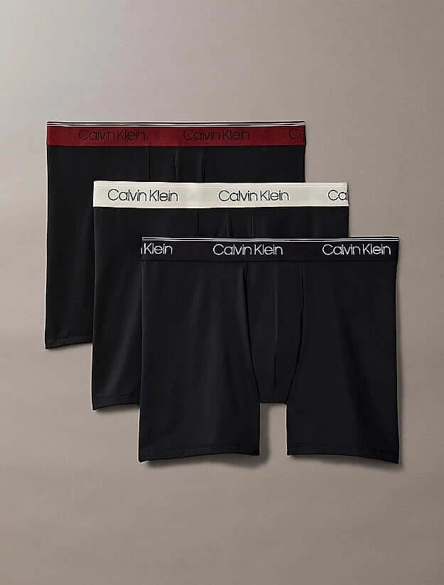 Calvin Klein 3 Pack Micro Stretch Boxer Briefs - Black / Syrah, Cocoon WBS