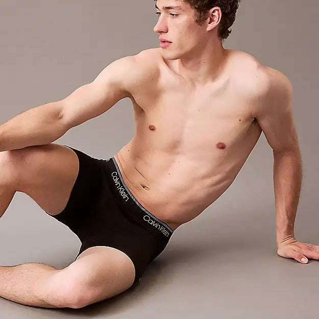 Calvin Klein 3 Pack Micro Stretch Boxer Briefs - Black / Syrah, Cocoon WBS