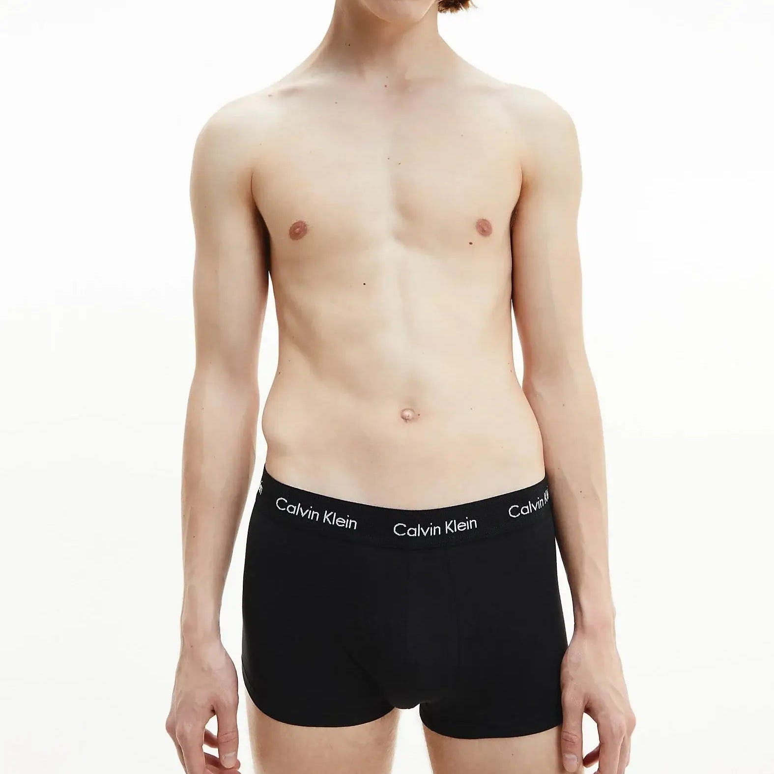 Calvin Klein 5 Pack Cotton Stretch - Low Rise Trunks ( Black / Black Waistband )