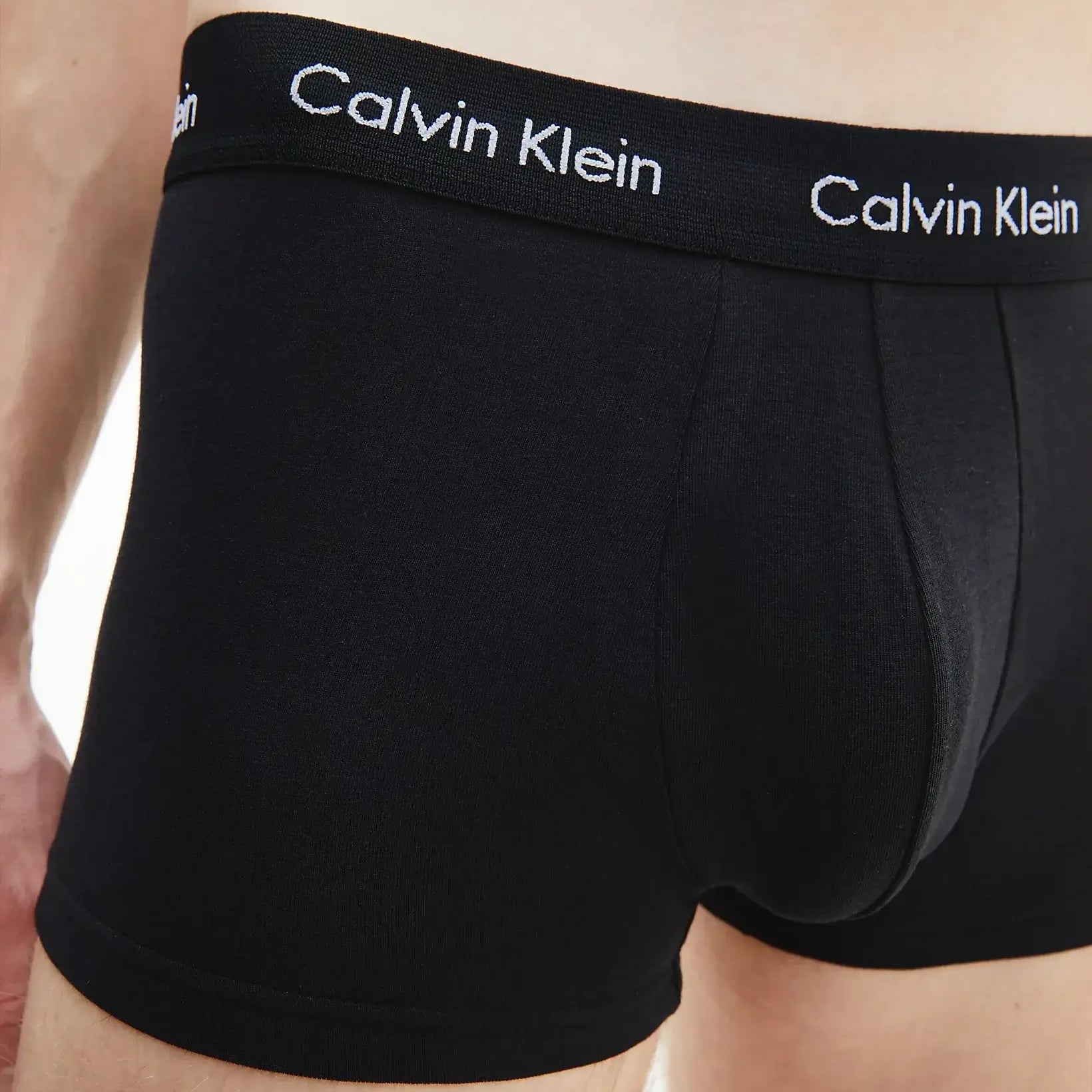 Calvin Klein 5 Pack Cotton Stretch - Low Rise Trunks ( Black / Black Waistband )
