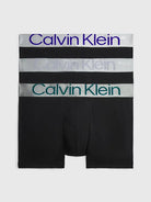 Calvin Klein 3 Pack Trunks - Steel Cotton - Black with Spct Blu