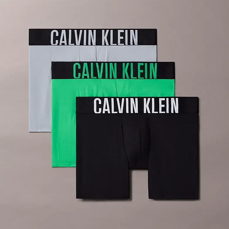Calvin Klein Underwear 3 Pack Intense Power Microfibre Boxer Briefs - Grey/Green/Black