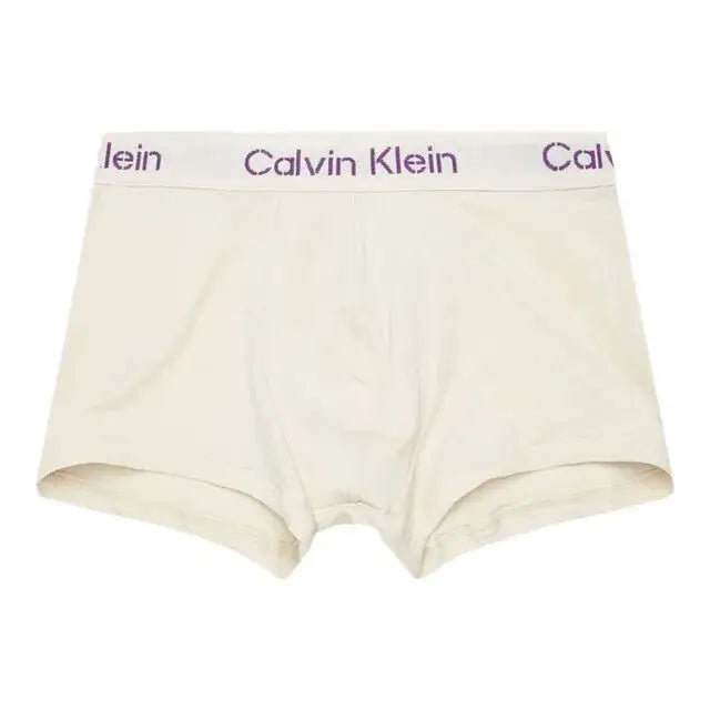 Calvin Klein 3 Pack Low Rise Trunks Cotton Stretch - Bone White/Navy/Coffee