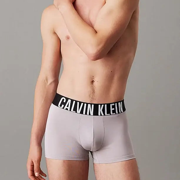Calvin Klein Underwear 3 Pack Intense Microfibre Power Trunks - Black / Carnival Blue / Grey