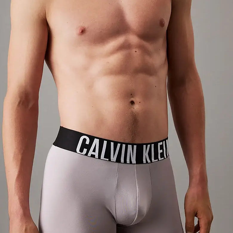 Calvin Klein Underwear 3 Pack Intense Microfibre Power Trunks - Black / Carnival Blue / Grey