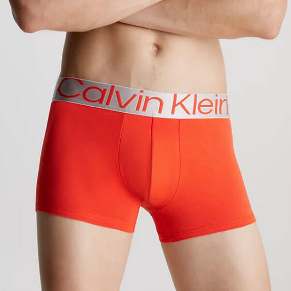 Calvin Klein 3 Pack Trunks Steel Cotton - Arctic Ice / Red Clay / Charcoal Grey